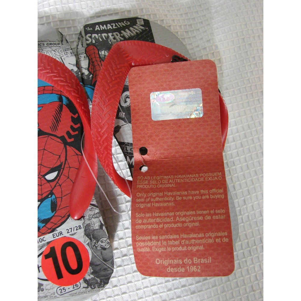 New Havaianas Flip Flops Marvel Amazing Spider-Man Thong Sandals Boys Size 10 - Picture 6 of 7